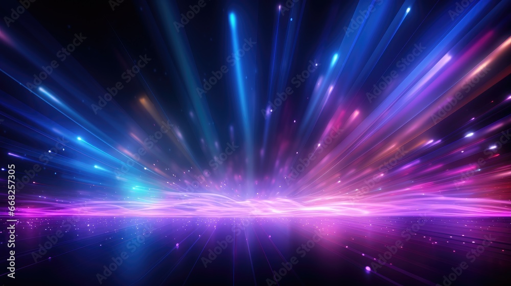 Abstract futuristic background with pink blue glowing neon moving high speed lines and bokeh lights. Abstract futuristic background with pink blue glowing neon moving high speed lines and bokeh lights.