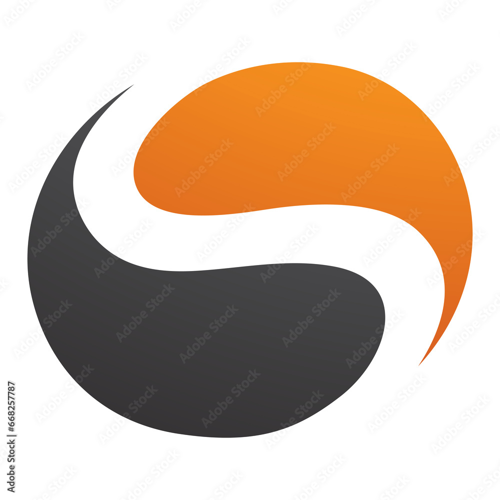 Orange and Black Circle Shaped Letter S Icon Orange and Black Circle Shaped Letter S Icon