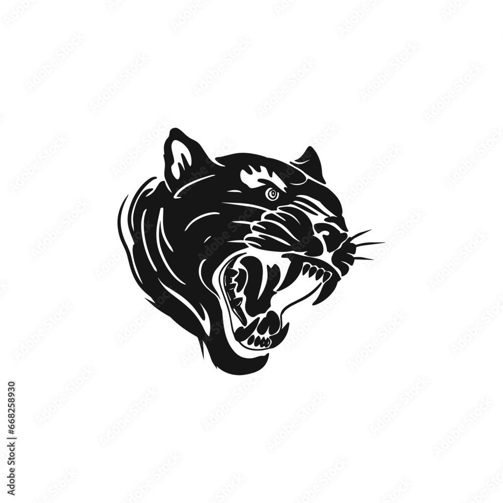 Head Puma Cat Classic Hand Made Illustration Vector Head Puma Cat Classic Hand Made Illustration Vector