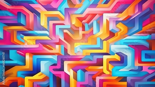 Abstract futuristic background, digital technology electronic maze background, Generative AI