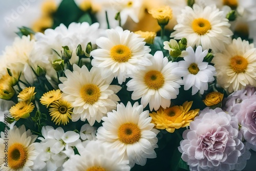 Bouquets of white flowers