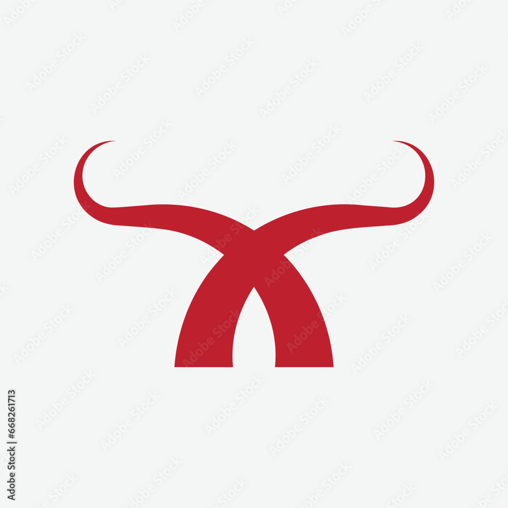 letter x horn bull initial minimal logo design letter x horn bull initial minimal logo design
