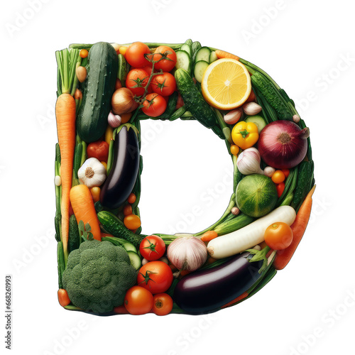 Wholesome Vegetable Alphabet Illustration  GENERATIVE AI