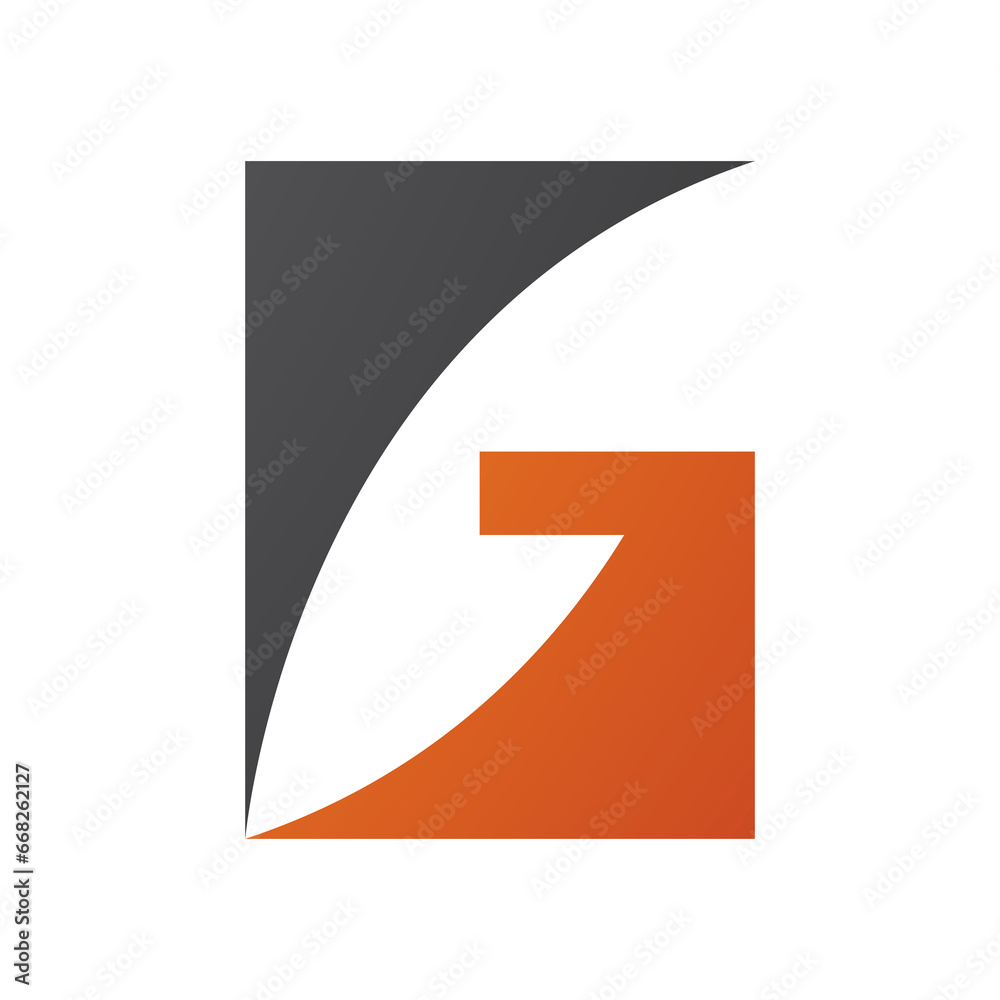 Orange and Black Rectangular Letter G Icon Orange and Black Rectangular Letter G Icon