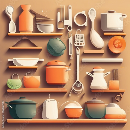 kitchen utensils illustration background