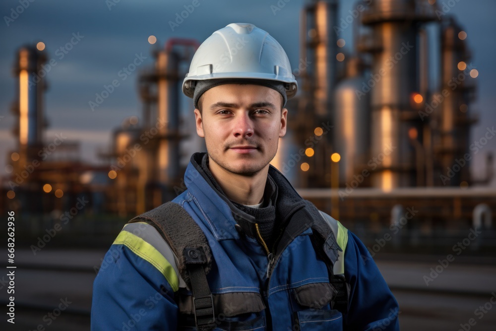 Portrait of engineer woman / man or architect with safety helmet in construction site, Generative AI Portrait of engineer woman / man or architect with safety helmet in construction site, Generative AI
