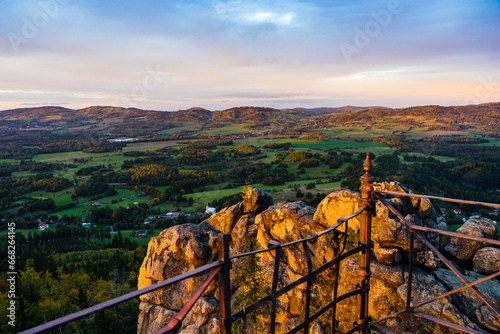 Plakat sunset in the mountains