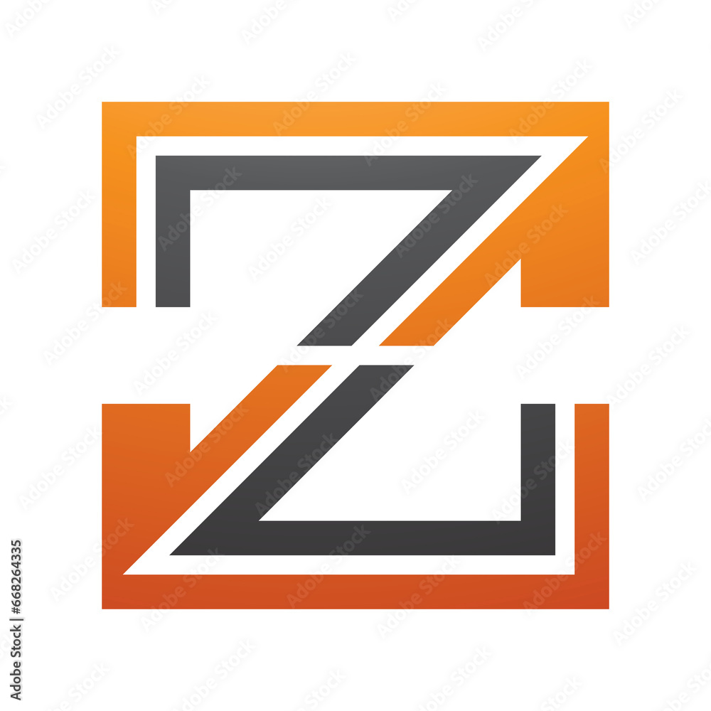 Orange and Black Striped Shaped Letter Z Icon Orange and Black Striped Shaped Letter Z Icon