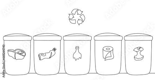 Garbage sorting. One line