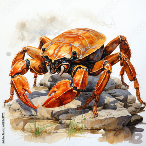 watercolor Scorpion clipart, Generative Ai