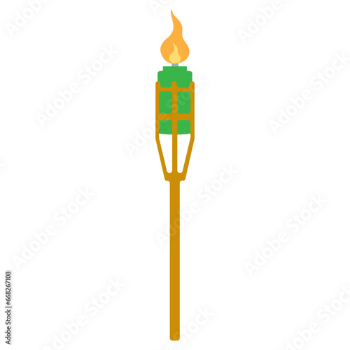 Pelita, traditional Malay oil lamp vector illustration on white background. Celebration Hari Raya Aidilfitri. Light of ramadan