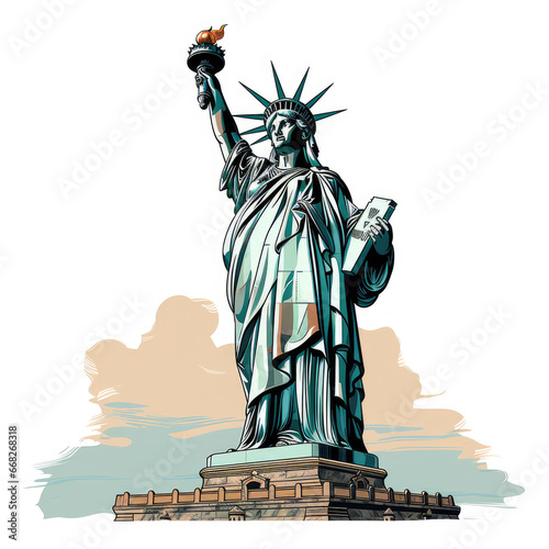 watercolor Statue of Liberty clipart  Generative Ai