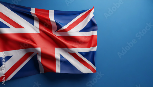 united kingdom flag on blue background with copy space 3d render