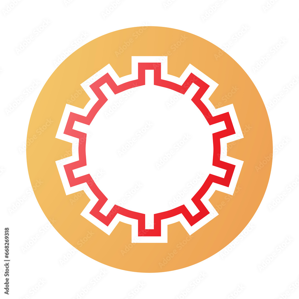 Orange and Red Letter O Icon with Castle Wall Pattern Orange and Red Letter O Icon with Castle Wall Pattern