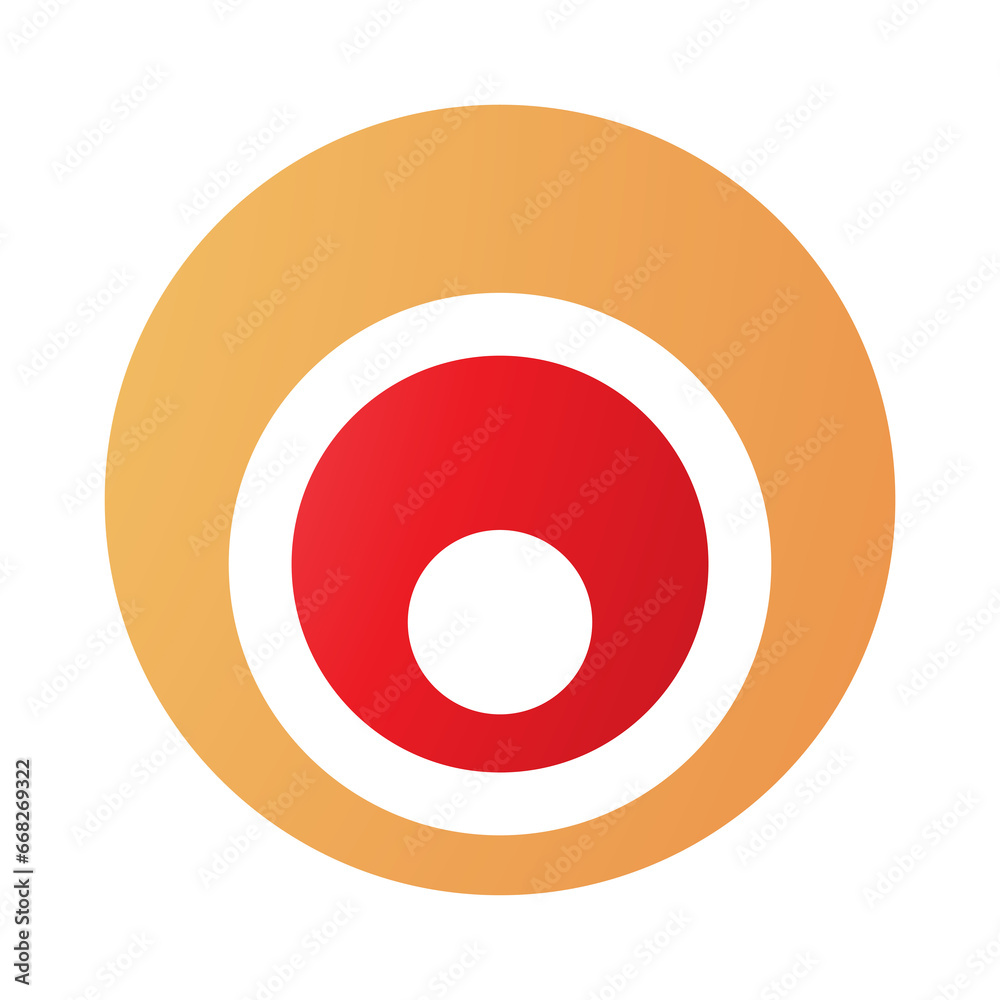 Orange and Red Letter O Icon with Nested Circles Orange and Red Letter O Icon with Nested Circles