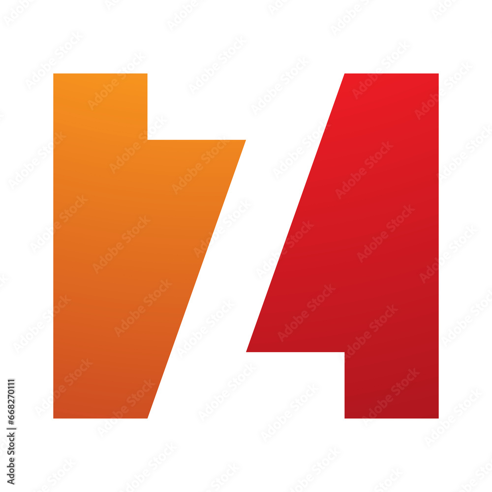 Orange and Red Rectangle Shaped Letter Z Icon Orange and Red Rectangle Shaped Letter Z Icon