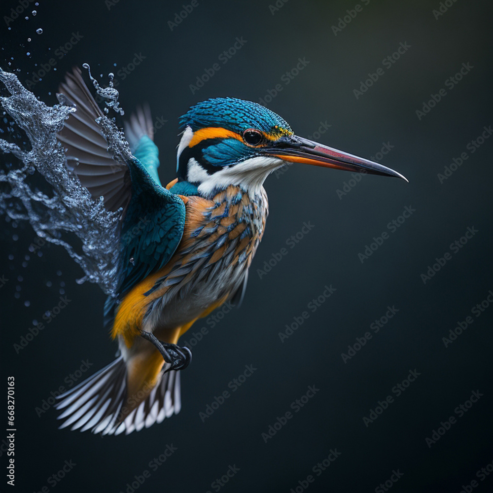 Fototapeta premium Tropical birds, generative ai