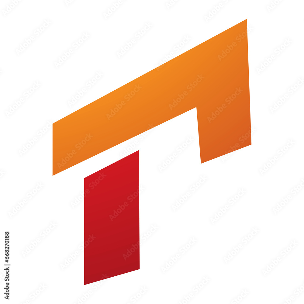 Orange and Red Rectangular Letter R Icon Orange and Red Rectangular Letter R Icon