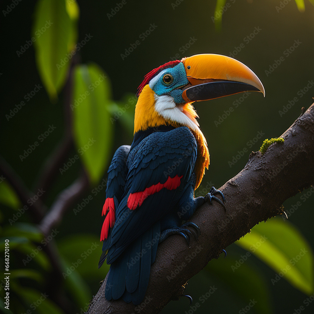 Fototapeta premium Tropical birds, generative ai