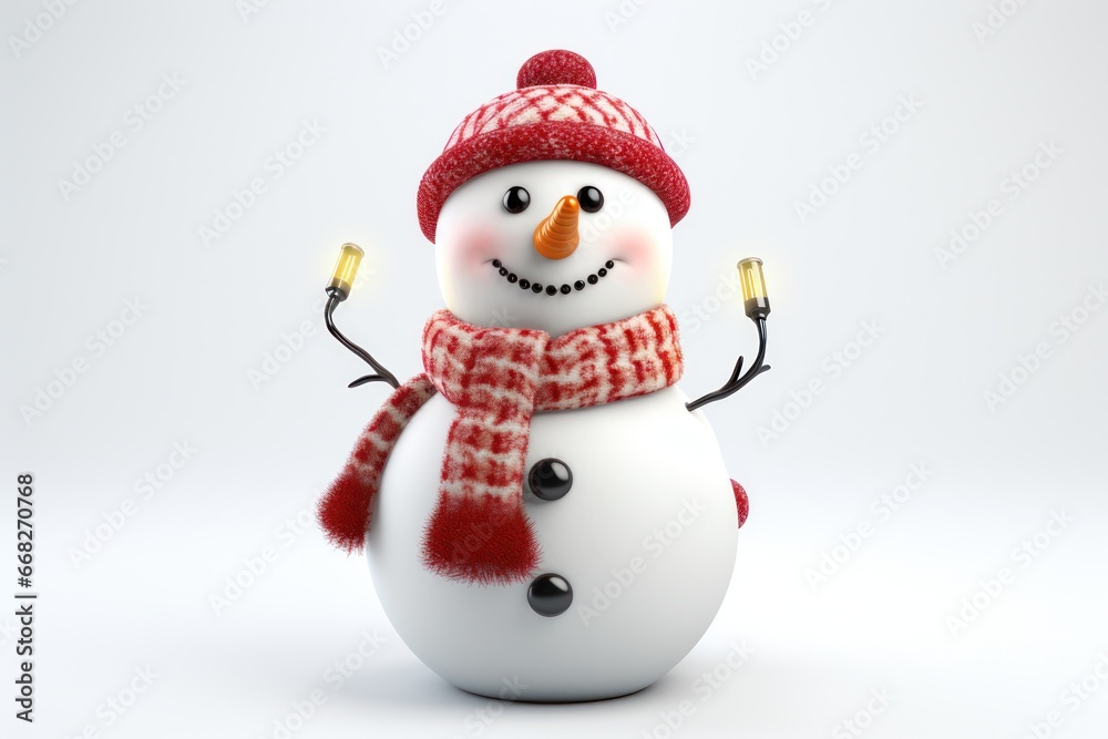 Christmas background with snowman, winter decoration. Generative Ai. Christmas background with snowman, winter decoration. Generative Ai.