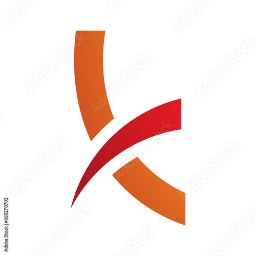 Orange and Red Spiky Lowercase Letter K Icon