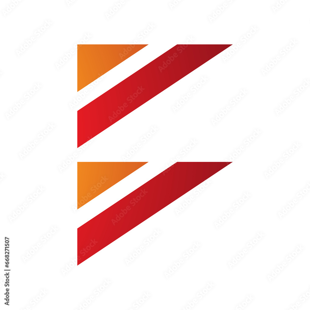 Orange and Red Triangular Flag Shaped Letter B Icon Orange and Red Triangular Flag Shaped Letter B Icon
