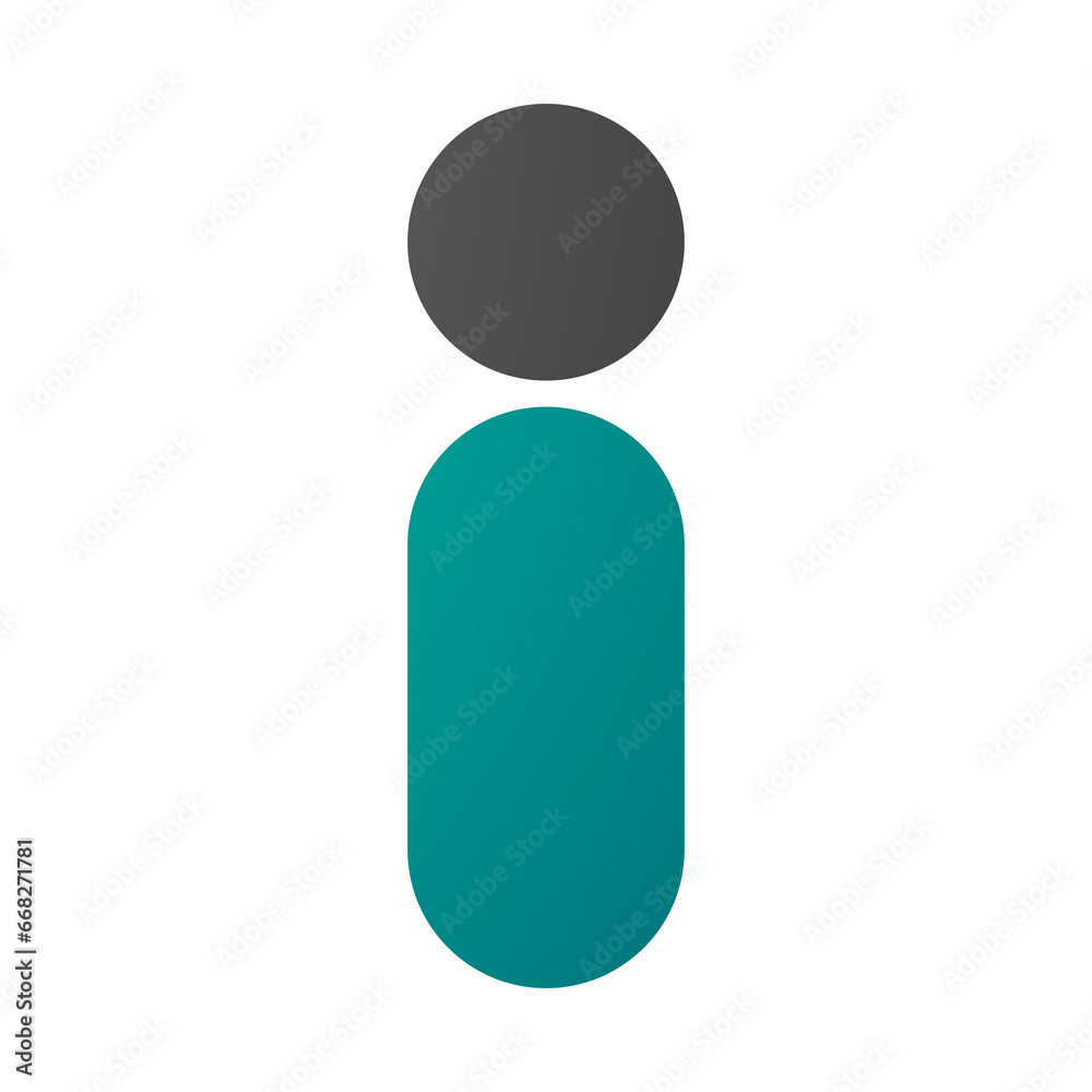 Persian Green and Black Abstract Round Person Shaped Letter I Icon Persian Green and Black Abstract Round Person Shaped Letter I Icon