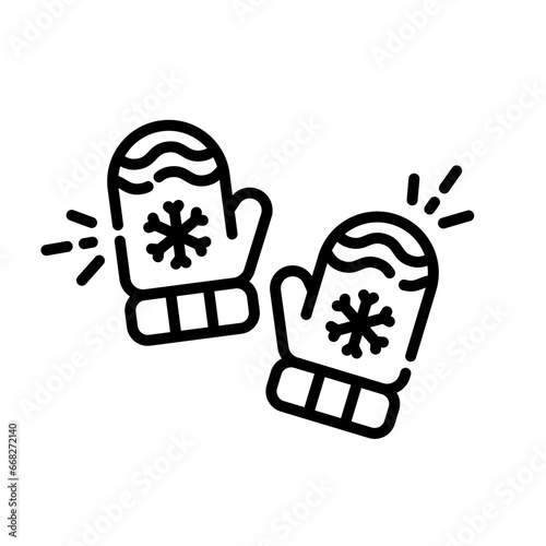 Mitten line icon. linear style sign for mobile concept and web design. Pair of mittens outline vector icon. Symbol, logo illustration. Vector graphics