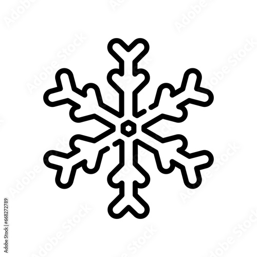 Snowflake icon design. Symbol of cold, Christmas winter, snow, ice, winter weather. Vector illustration.
