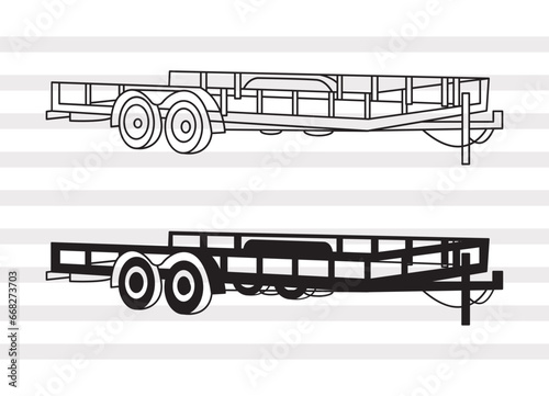 Big Tex Trailers SVG, Flatbed Semi Truck Svg, Flatbed Gooseneck Trailer Svg, Semi Cargo Trailer Bundle