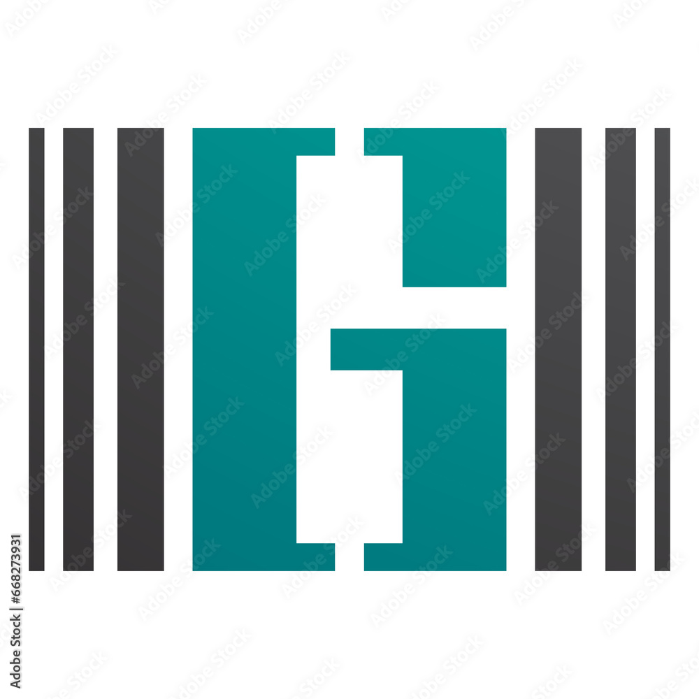 Persian Green and Black Letter G Icon with Vertical Stripes Persian Green and Black Letter G Icon with Vertical Stripes