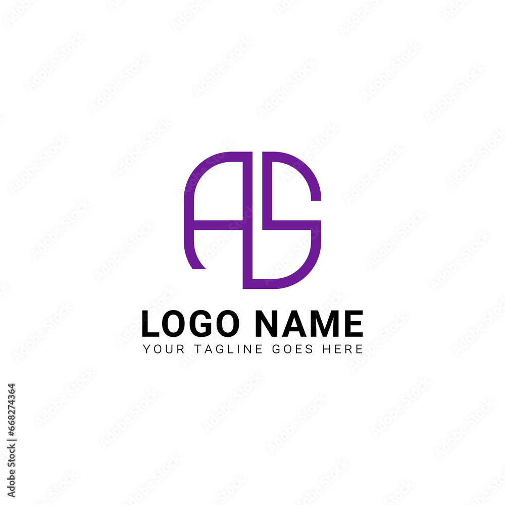 Fototapeta premium Alphabet letters SA or AS Abstract Icon Monogram Logo