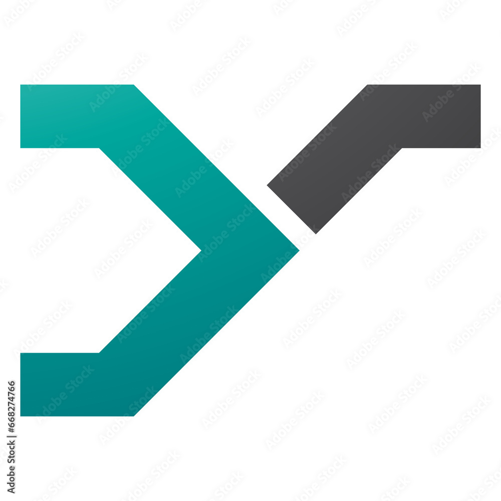 Persian Green and Black Rail Switch Shaped Letter Y Icon Persian Green and Black Rail Switch Shaped Letter Y Icon