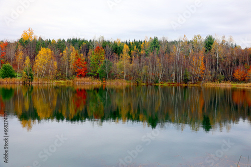North america fall landscape eastern township Bromont-Shefford Quebec province Canada