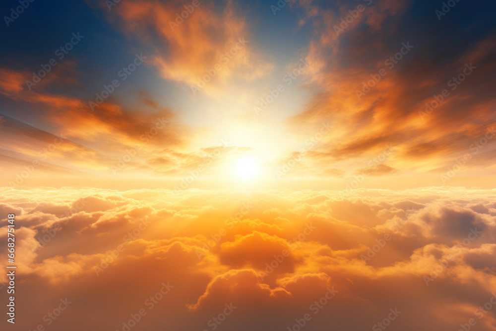 Golden Sunbeams Dancing in a Dreamy Cloudscape