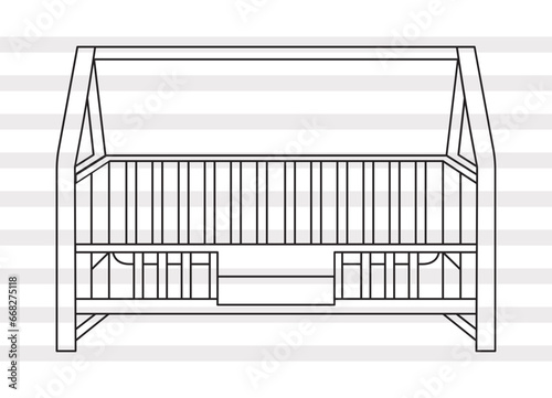 Baby Crib SVG, Crib Silhouette, Bassinet Svg, Child Svg, Child Bedroom Svg, Baby Room Svg, Baby Crib Bundle