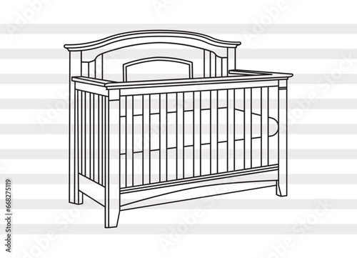 Baby Crib SVG, Crib Silhouette, Bassinet Svg, Child Svg, Child Bedroom Svg, Baby Room Svg, Baby Crib Bundle