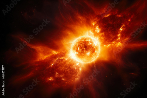 Astronomical Fireworks: Solar Flares in Deep Cosmos © Andrii 