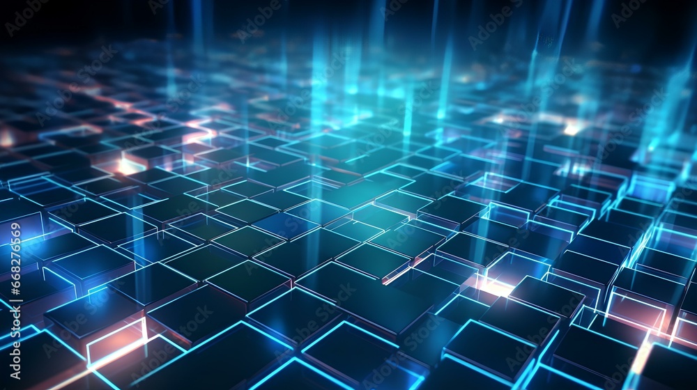 digital grid background. 3d virtual reality, binary pattern hologram graphics. generative AI