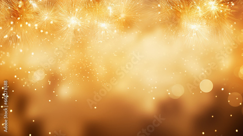 Fireworks at New Year and copy space - abstract holiday background