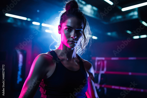 Grit and Glamour: Neon Boxing Training