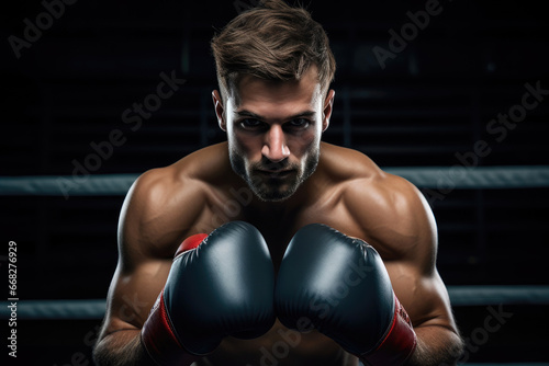 Fierce Boxing Champion in the Ring © Andrii 