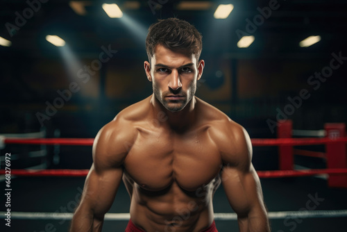 Aggressive Boxer Ready to Fight