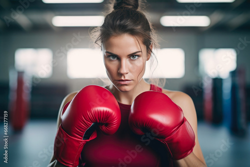 Gritty Woman Fighter Throwing a Punch © Andrii 