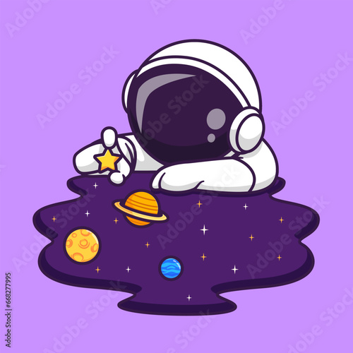 Cute Astronaut Playing Planet And Star In Space Cartoon 
Vector Icon Illustration Science Technology Icon Concept
IsolatedPremium Vector. Flat Cartoon Style