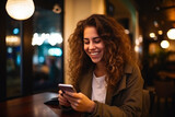 Coffee Shop Connection: Woman with Mobile