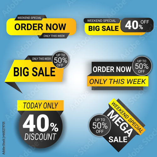 	
Vector special big sales mega sales special offer tag collection
