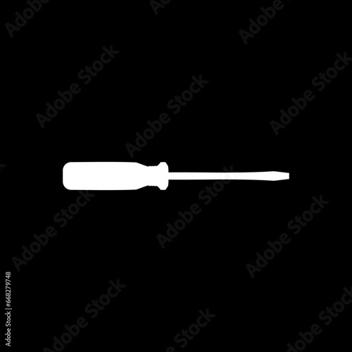 Minus or Negative Screwdriver Silhouette, can use for Art Illustration, Logo Gram, Pictogram, Website, Apps, or Graphic Design Element. Vector Illustration