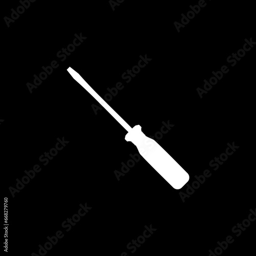 Minus or Negative Screwdriver Silhouette, can use for Art Illustration, Logo Gram, Pictogram, Website, Apps, or Graphic Design Element. Vector Illustration