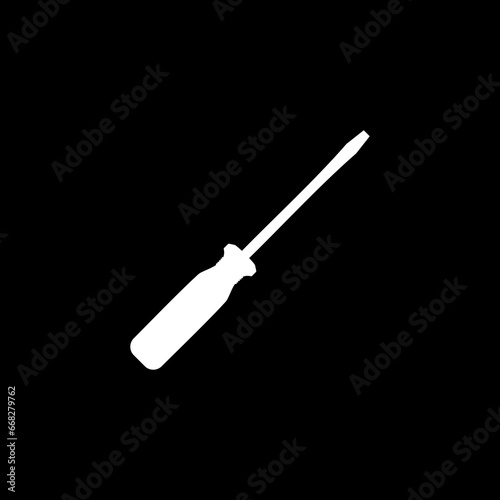 Minus or Negative Screwdriver Silhouette, can use for Art Illustration, Logo Gram, Pictogram, Website, Apps, or Graphic Design Element. Vector Illustration